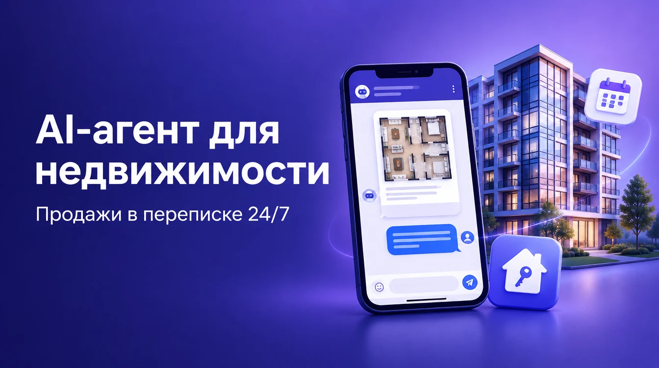 AI-агент для недвижимости: как риелтору и застройщику продавать в переписке 24/7