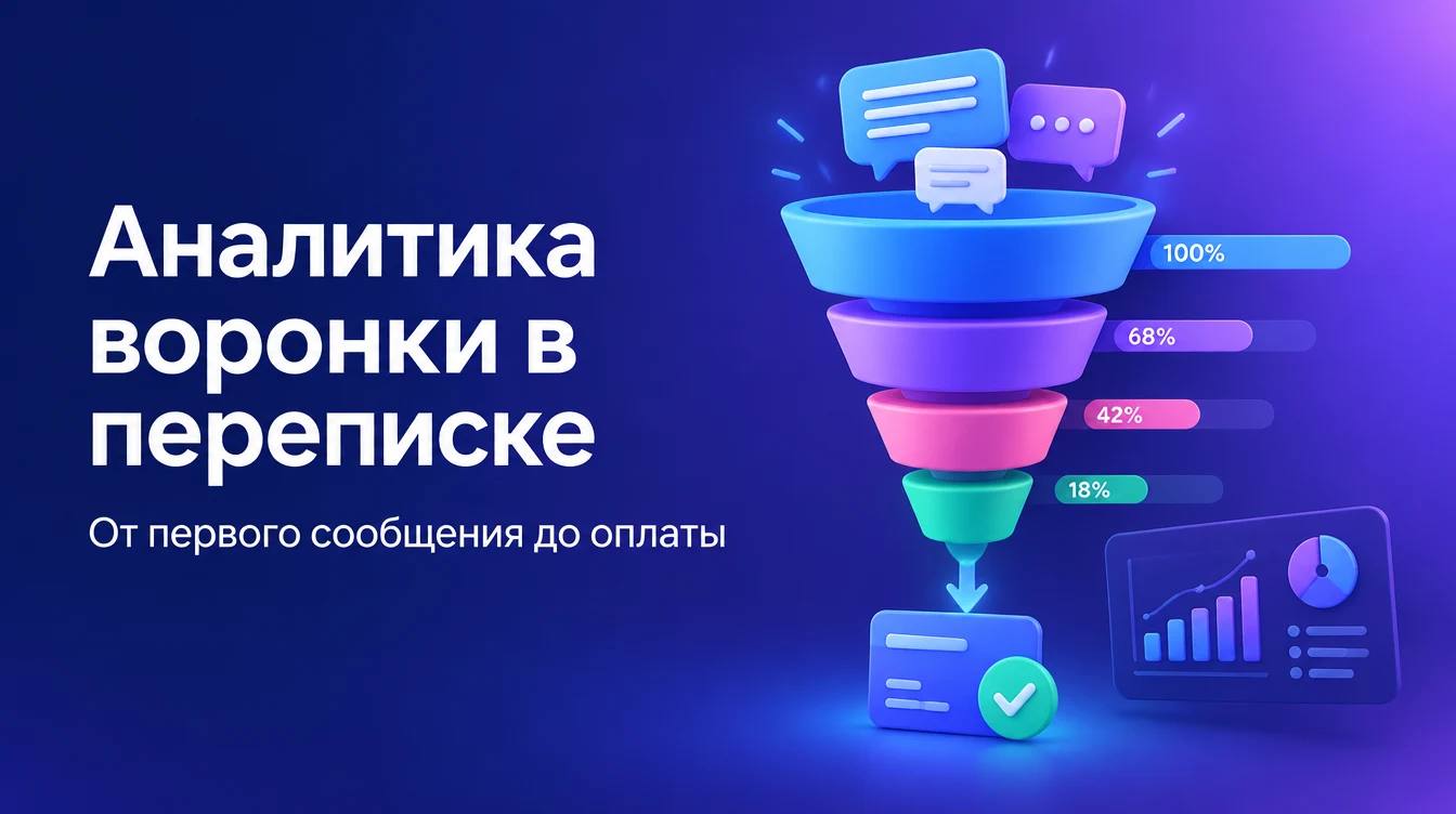 Аналитика воронки продаж в переписке: конверсия от первого сообщения до оплаты