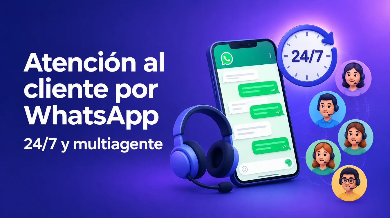 Atención al cliente por WhatsApp: cómo responder 24/7 y multiagente